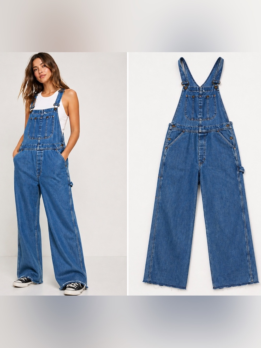 Big Mac Square Bak Vintage Denim Overalls 90s Workwear Wide Leg Farmer‎ Indie